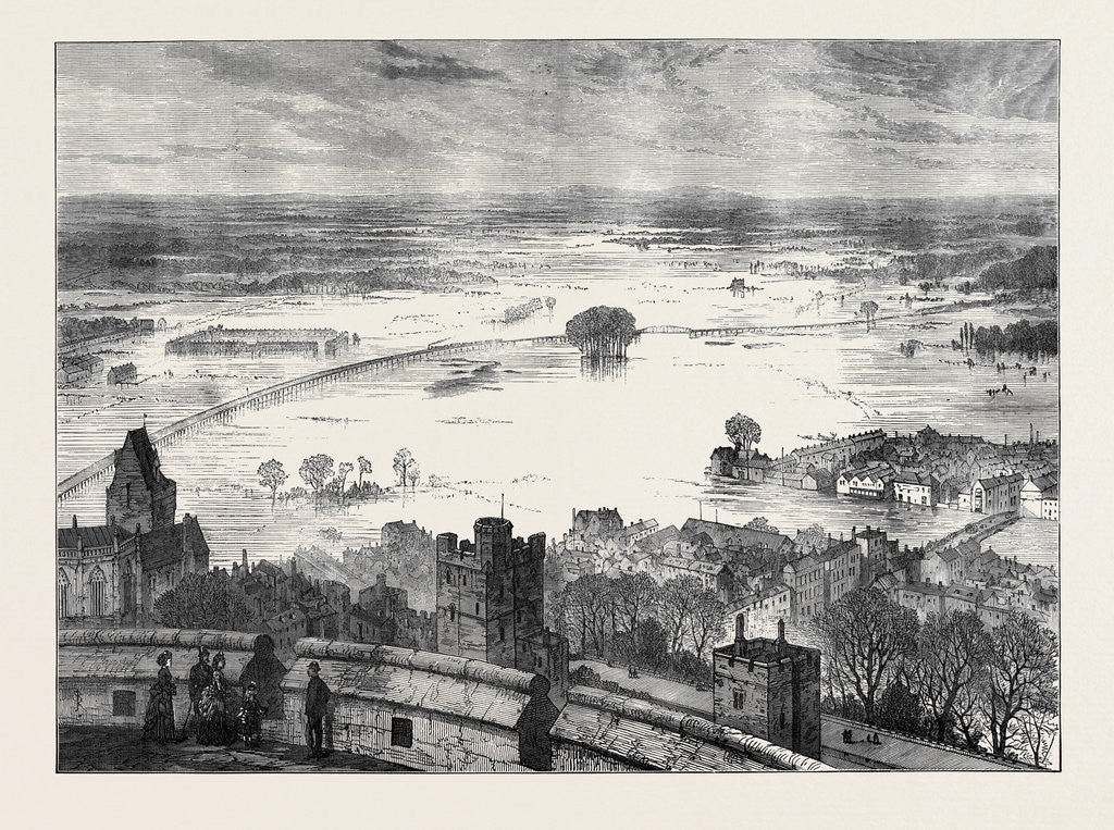 Detail of The Floods: The Valley of the Thames from the Round Tower Windsor Castle 1873 by Anonymous