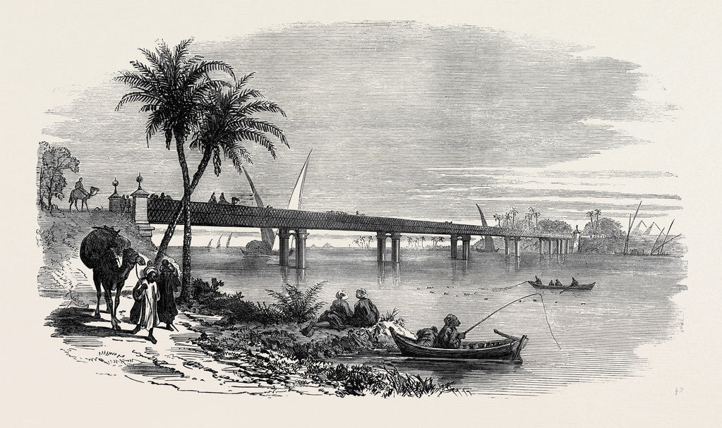 Detail of New Bridge Across the Nile Near Cairo Egypt 1873 by Anonymous