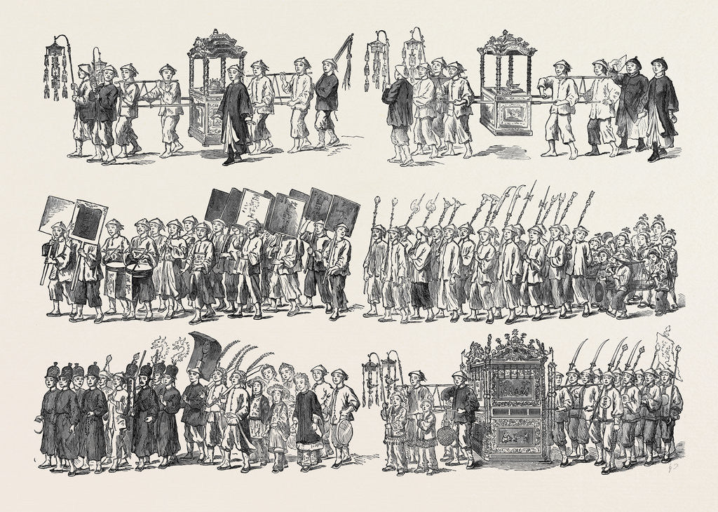 Detail of A Chinese Marriage Procession 1873 by Anonymous