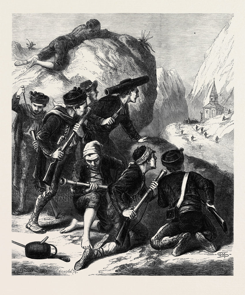 Detail of Spain: A Carlist Ambuscade 1873 by Anonymous