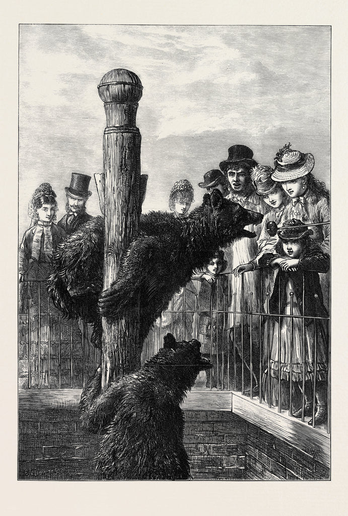 Detail of Receiving Visitors on Easter Monday at the Zoological Society's Gardens London 1873 by Anonymous