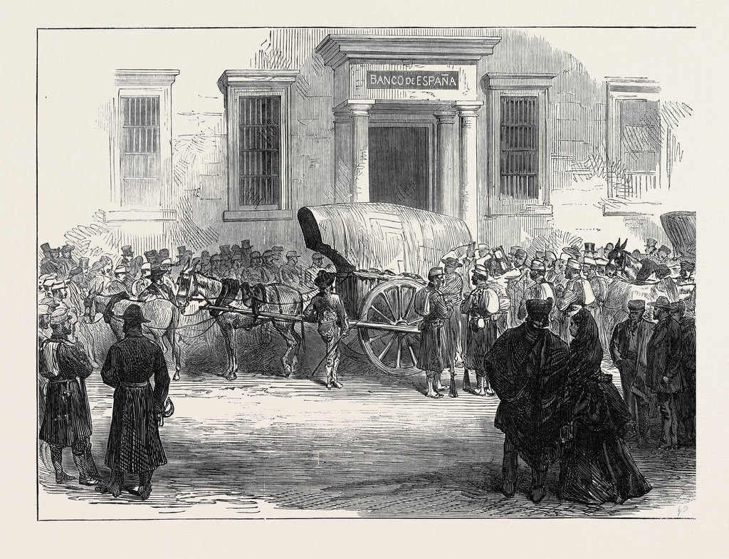 Detail of Madrid: Arrival of Specie at the Bank of Spain 1873 by Anonymous