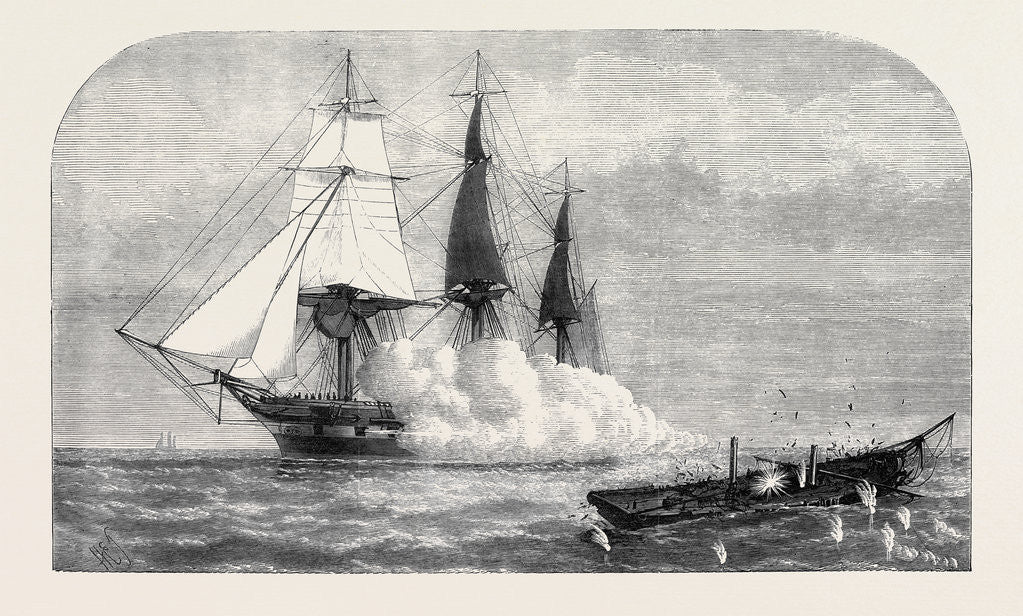 Detail of H.M.S. Immortalite Sinking the Derelict Zuleika 1873 by Anonymous