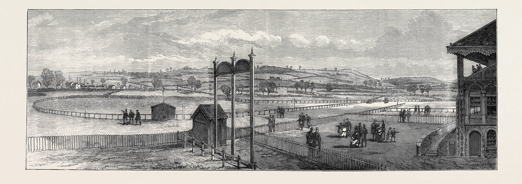 Detail of The New Racecourse Bristol: View from Near the Grand Stand 1873 by Anonymous