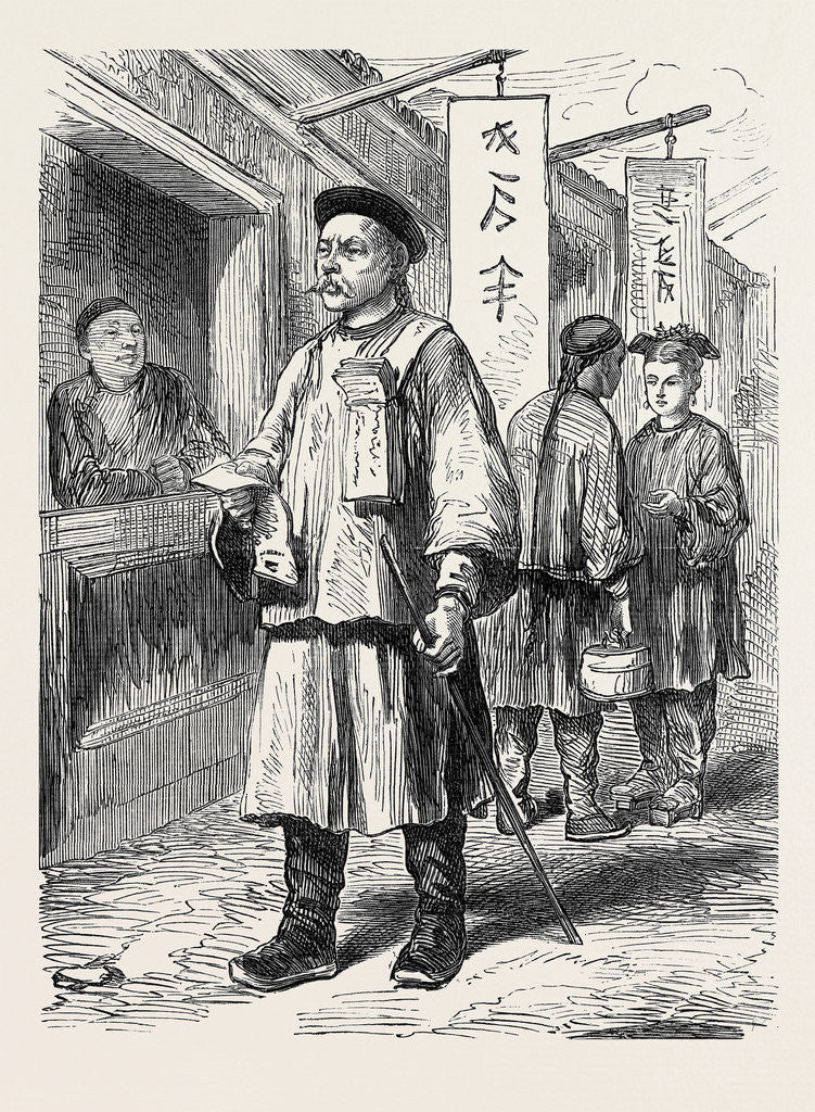 Detail of China: Distributing the Pekin Gazette 1873 by Anonymous