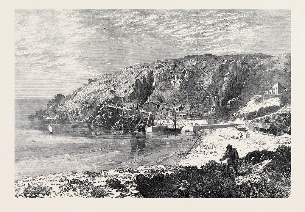 Detail of Granite Quarries at Lamorna Cove Cornwall 1873 by Anonymous