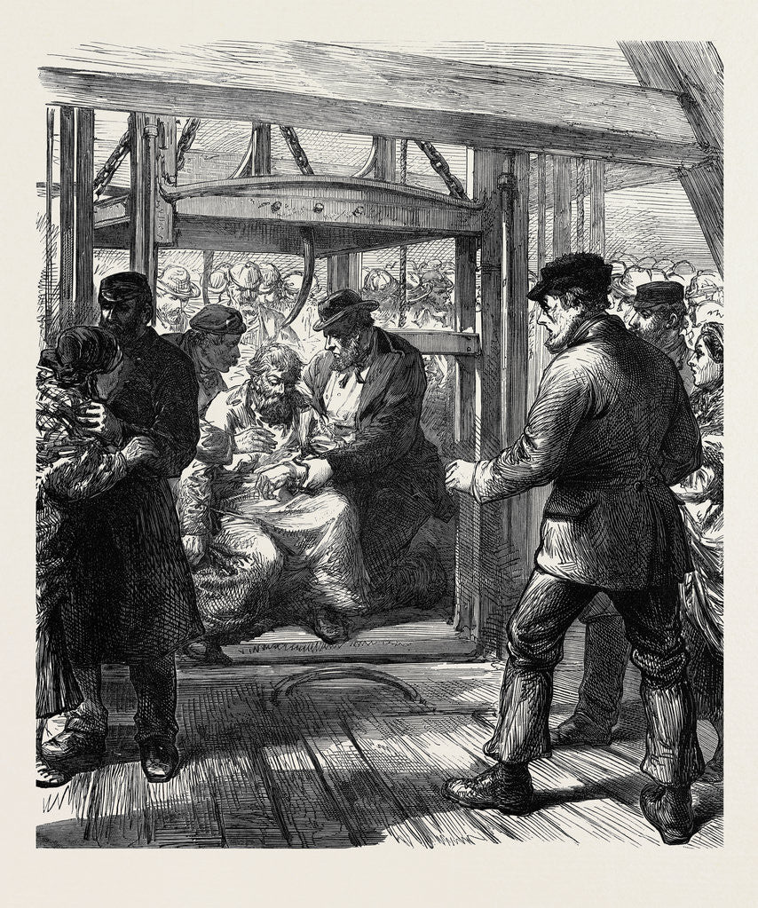 Detail of The Colliery Explosion in Staffordshire: A Survivor Brought Up 1873 by Anonymous