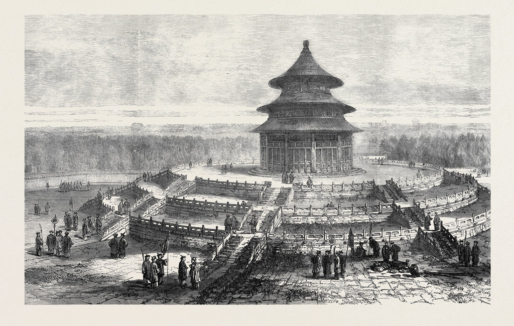 Detail of North Altar of the Temple of Heaven Pekin China 1873 by Anonymous