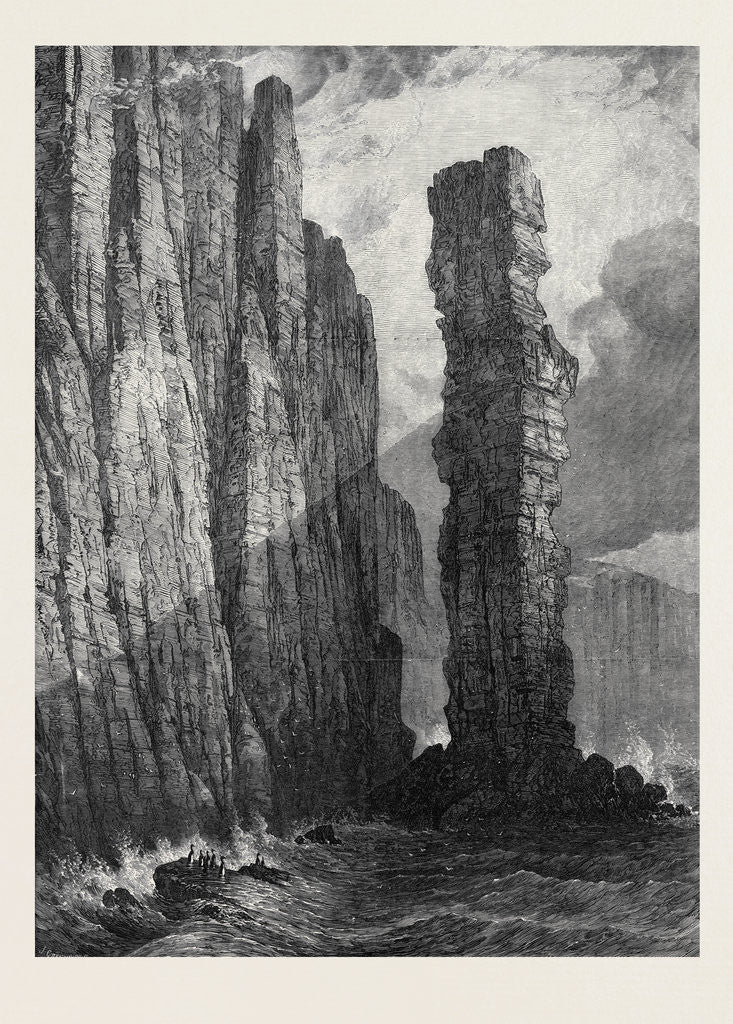 Detail of The Old Man of Hoy, at the Winter Exhibition of the Society of Painters in Water Colours 1873 by Anonymous