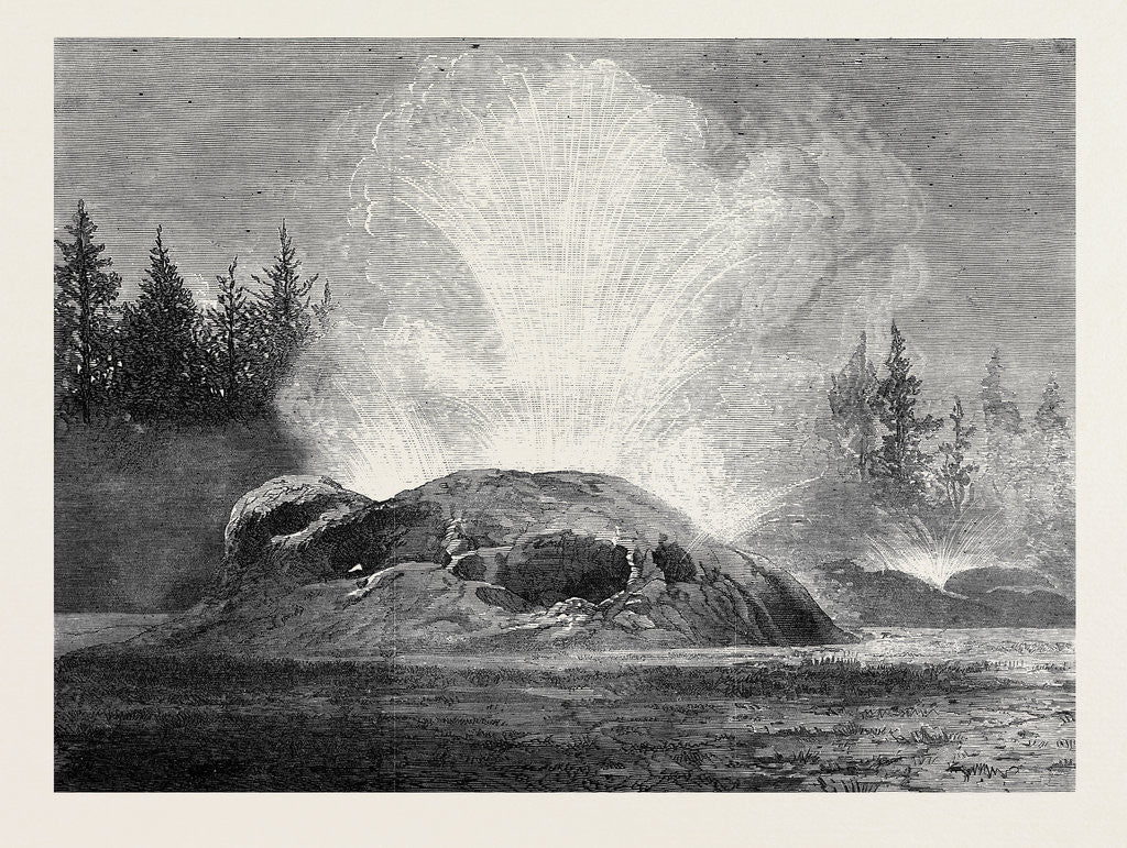 Detail of The Grotto Geyser Montana North America 1873 by Anonymous