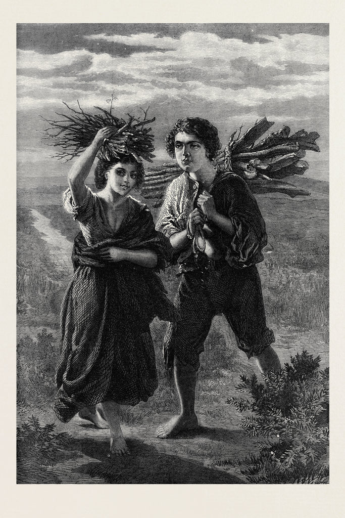 Detail of Gipsy Children Gathering Wood, 1873 by Anonymous