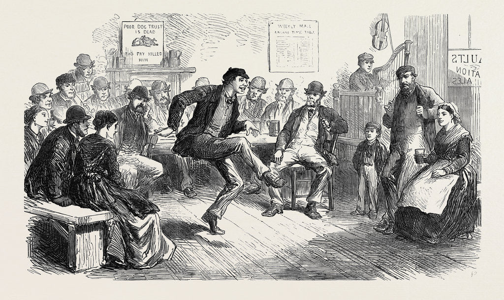 Detail of The Strike in South Wales: Amusements of the Colliers Stepping 1873 by Anonymous