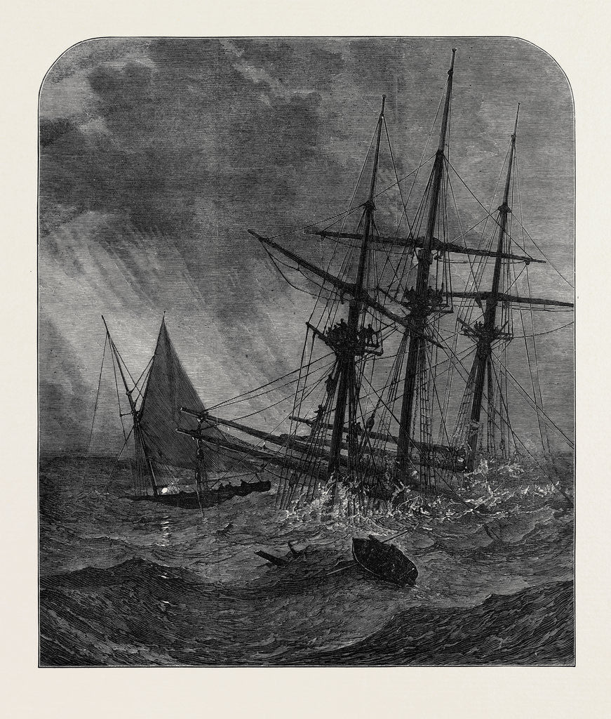 Detail of The Disaster in the Channel: Cutter's Boat Taking Survivors from the Rigging of the Northfleet 1873 by Anonymous