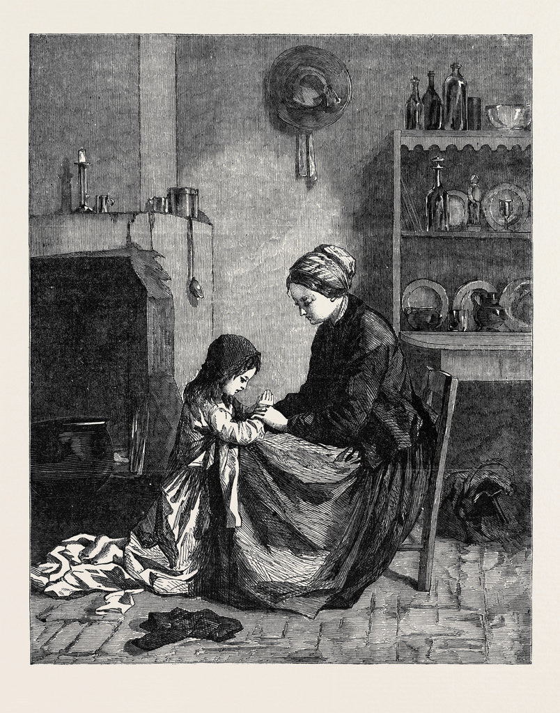 Detail of The Prayer, from the Exhibition of Pictures by Modern Artists of the French School by Anonymous