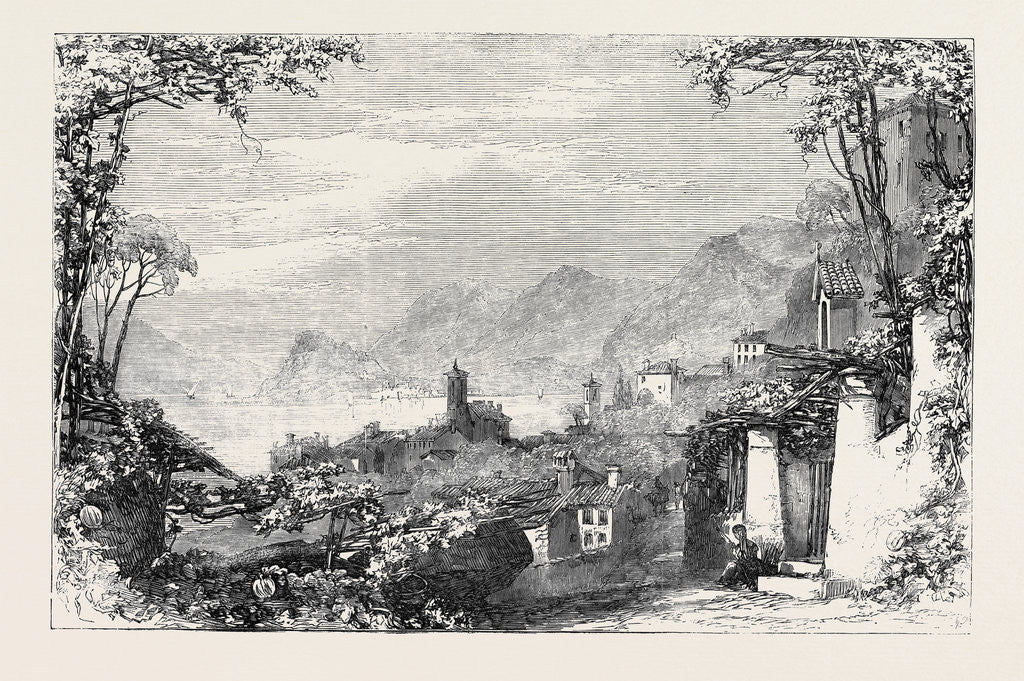 Detail of Bellagio from Menaggio Lake of Como. by Anonymous
