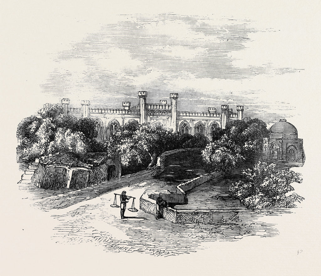 Detail of The British College at Agra. by Anonymous