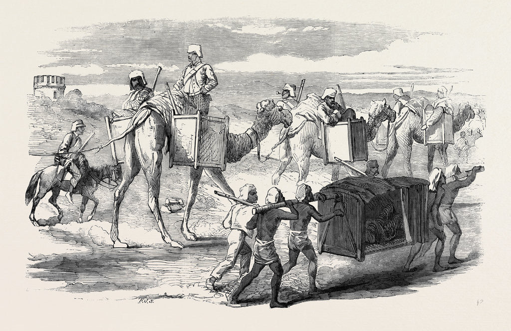 Detail of Pushing Forward British Troops to Delhi, Captain G.F. Atkinson Bengal Engineers by Anonymous