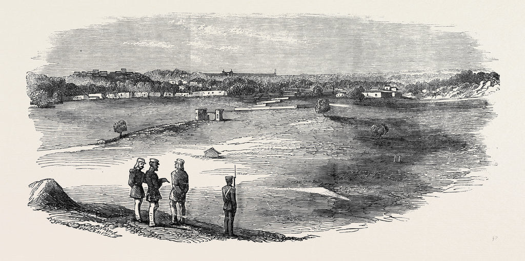 Detail of The Mutiny in India: Subseemundee Delhi from the Mound Battery by Anonymous