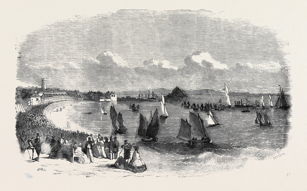 Detail of Penzance and Mount's Bay Burning the Late Regatta by Anonymous