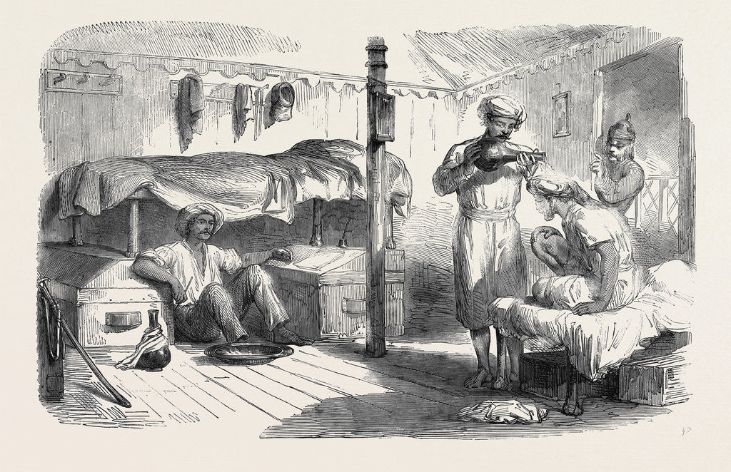 Detail of The Mutiny in India: Interior of a Subaltern's Tent Before Delhi by Anonymous