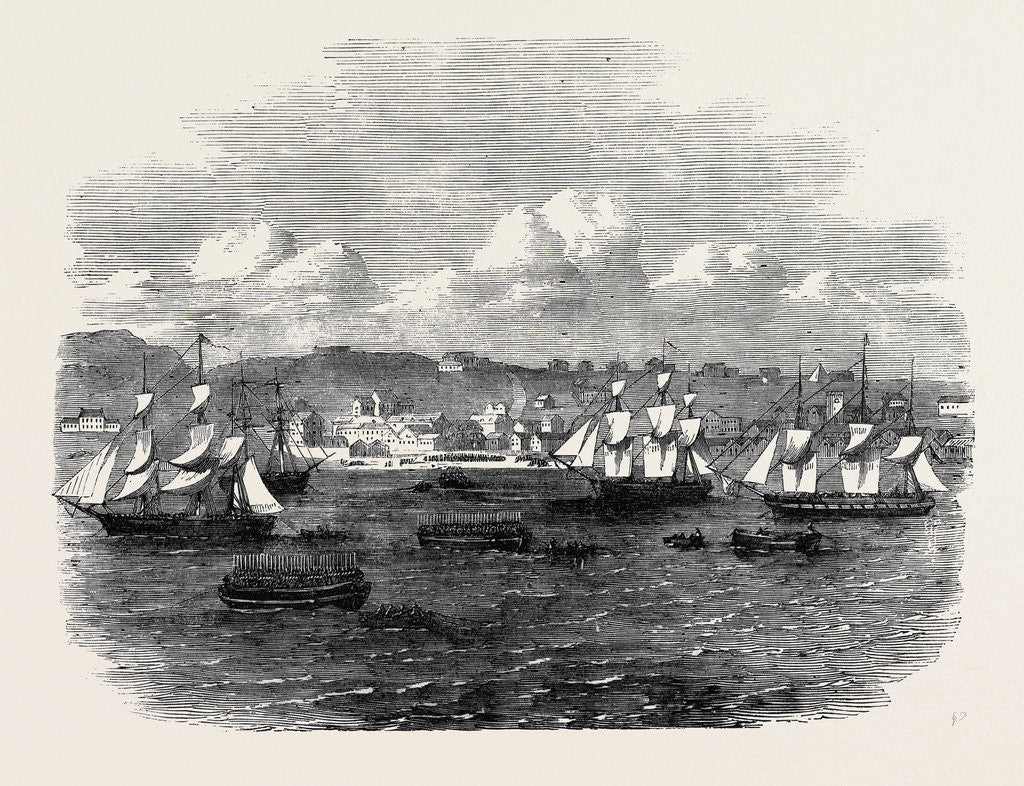 Detail of Embarkation of the 13th or Prince Albert's Light Infantry at Port Elizabeth Algoa Bay by Anonymous
