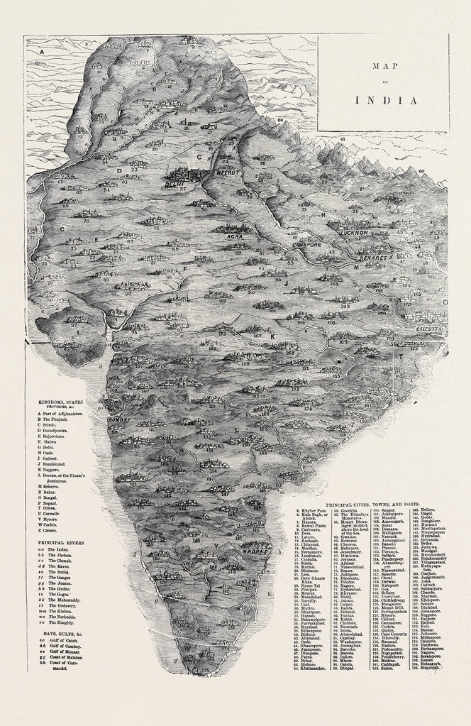 Detail of Map of India by Anonymous