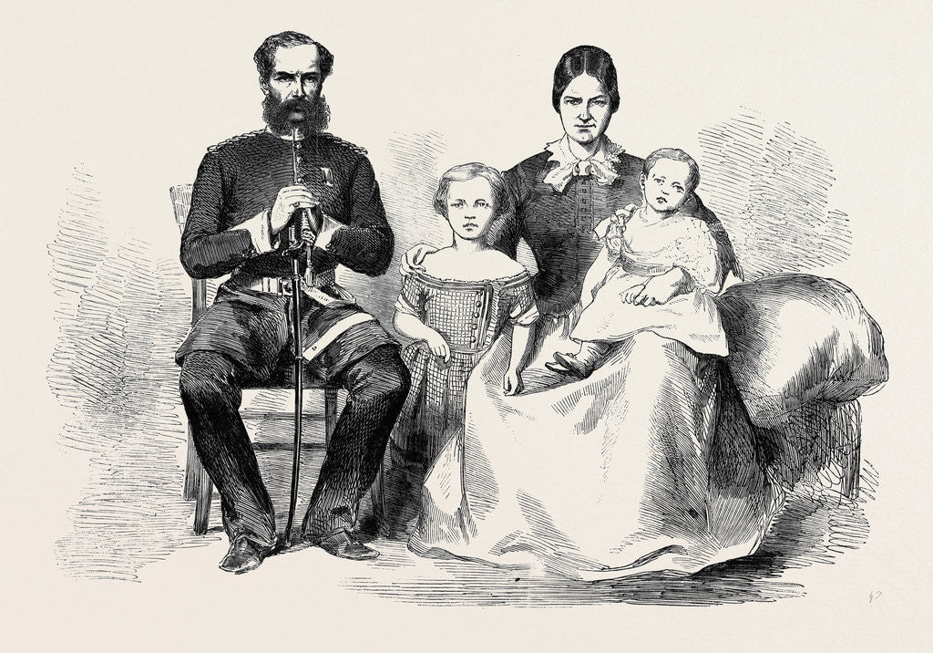 Detail of Colonel Inglis the Commandant at Lucknow and Mrs. Inglis and Family by Anonymous