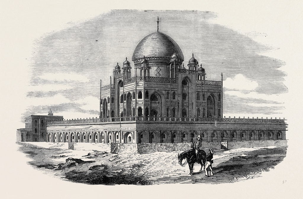 Detail of Near Delhi: Tomb of the Emperor Humayon Where the Two Sons and Grandson of the King of Delhi Were Concealed. by Anonymous