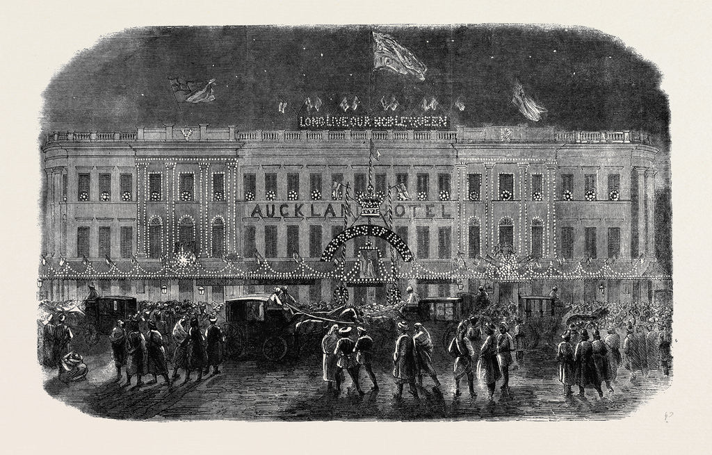 Detail of Auckland Hotel (Hall of All Nations) Calcutta by Anonymous