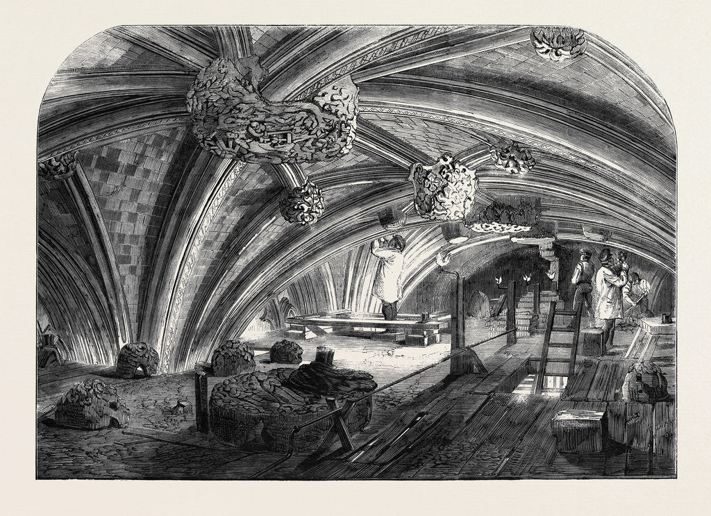 Detail of The Crypt Under Old St. Stephen's Chapel Westminster Now in Course of Restoration. by Anonymous