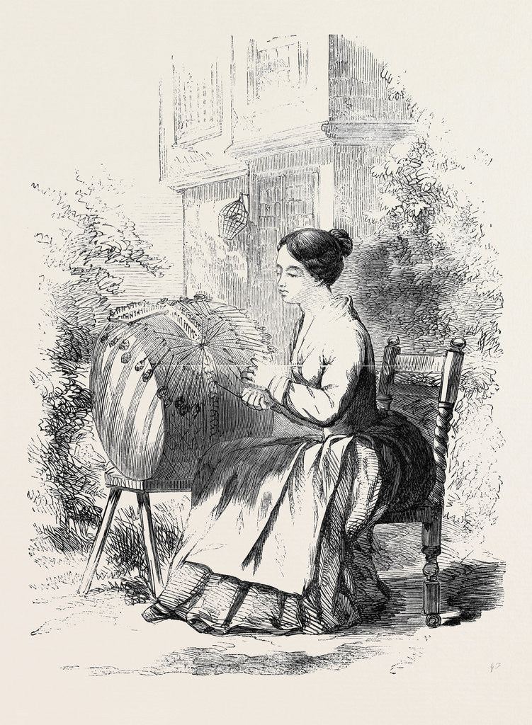 Detail of Pillow Lace Working in Bedfordshire by Anonymous