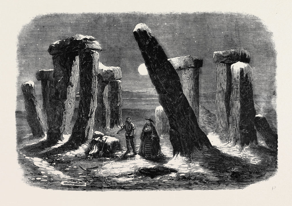 Detail of Stonehenge by Moonlight from the New Drama the Borgia Ring at the Adelphi Theatre by Anonymous