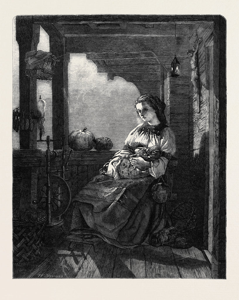 Detail of The Home of the Mountaineer, in the Exhibition of the British Institution by Anonymous