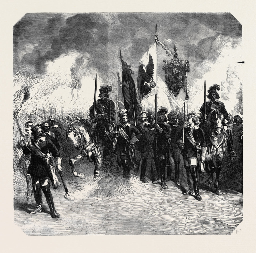 Detail of Torchlight Procession of the Students in Berlin in Honour of the Birth of an Heir to the Throne by Anonymous