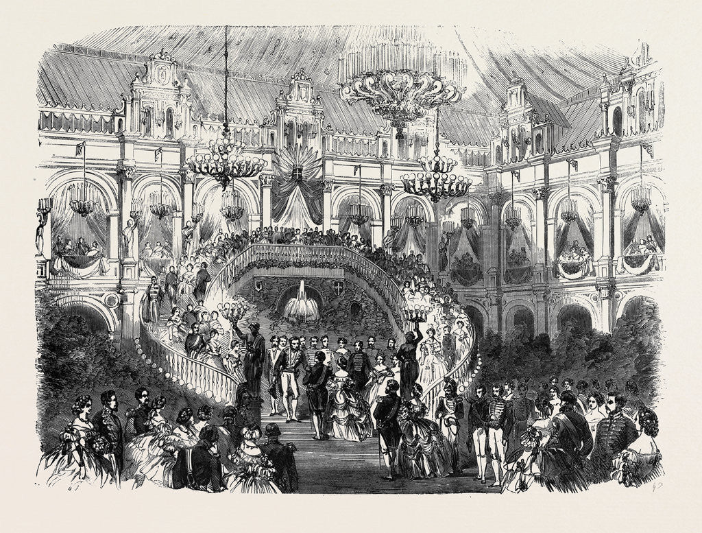 Detail of The Prince and Princess Napoleon at the Hotel De Ville: Reception of Their Royal Highnesses at the Court of Louis Xiv by Anonymous