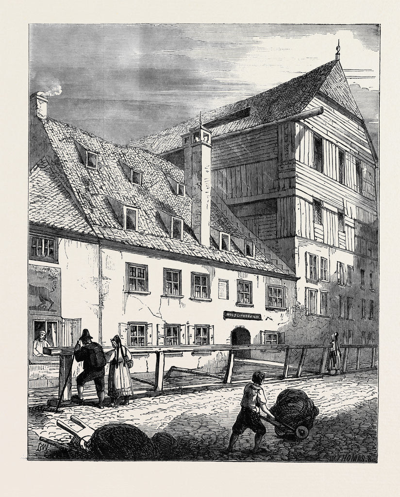 Detail of House at Augsburg in which Holbein Was Born by Anonymous