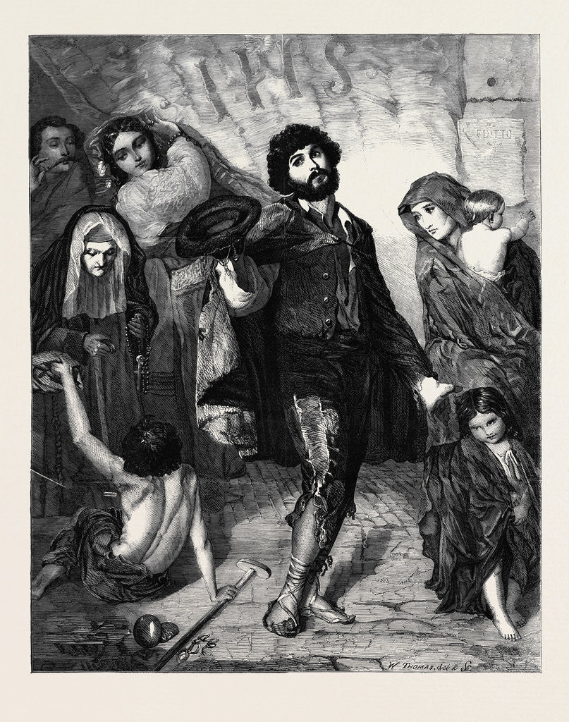 Detail of Beggars at a Church Door at Rome, at the Exhibition of the Institution of Fine Arts by Anonymous