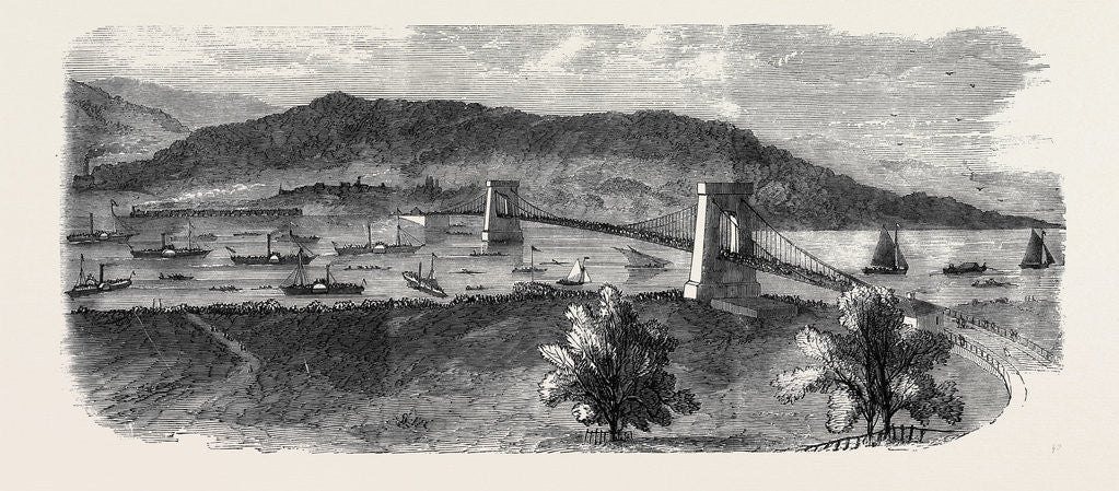 Detail of The Great Skiff Race on the Tyne on Tuesday Week Arrival of Chambers (the Champion) at Scotswood Suspension Bridge by Anonymous