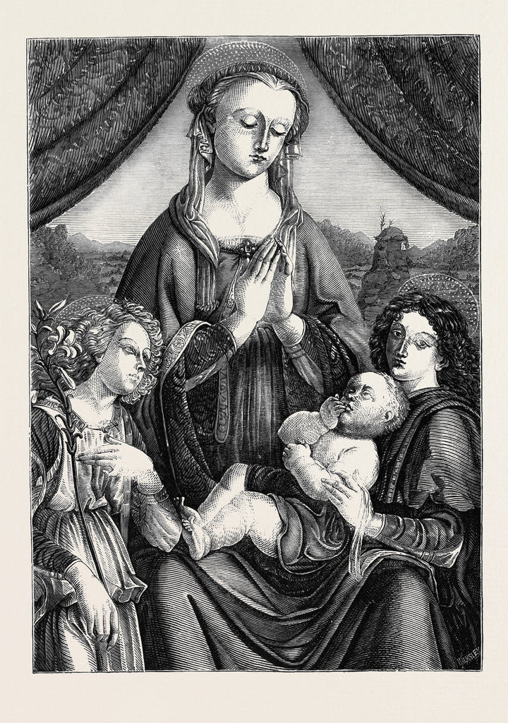 Detail of The Virgin Adoring the Infant Saviour, in the National Gallery by Anonymous
