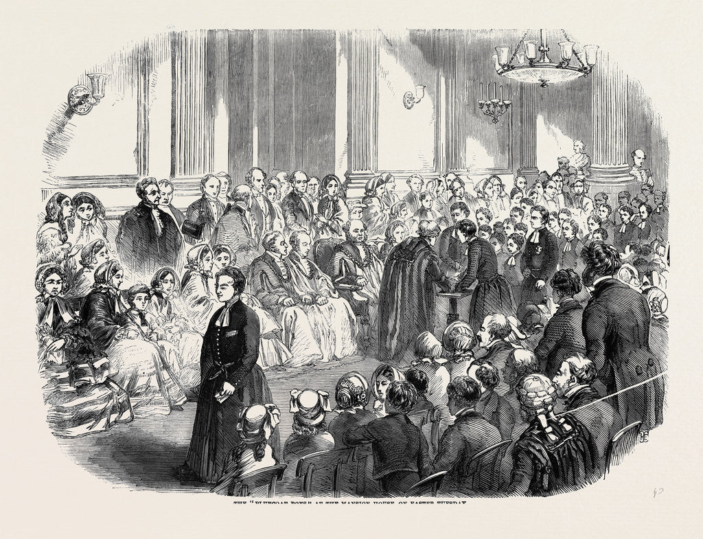 Detail of The Bluecoat Boys at the Mansion House on Easter Tuesday by Anonymous