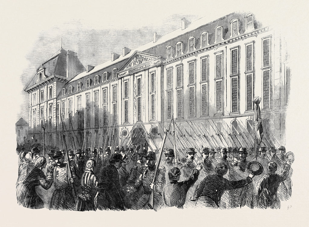 Detail of Departure of French Troops for Italy a French Regiment of the Line Leaving the Prince Eugene Barracks Paris by Anonymous