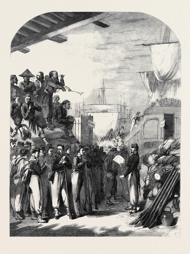 Detail of The War Embarkation of Zouaves at Marseilles by Anonymous