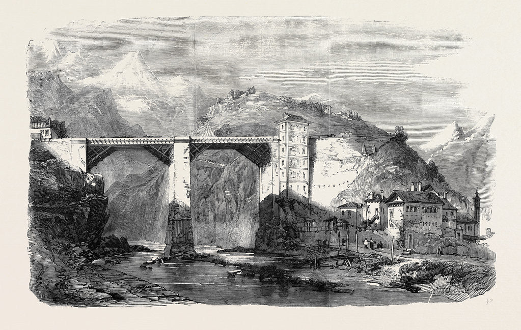 Detail of The War Bridge Over the Doveria at Crevola Forming Part of the Great Military Road Over the Simplon Into Italy by Anonymous