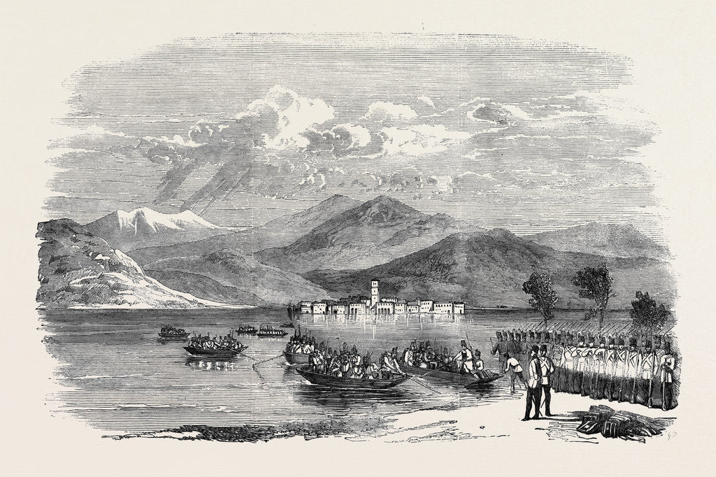 Detail of The War Austrians Crossing the Lago Maggiore from a Sketch by Thomas by Anonymous