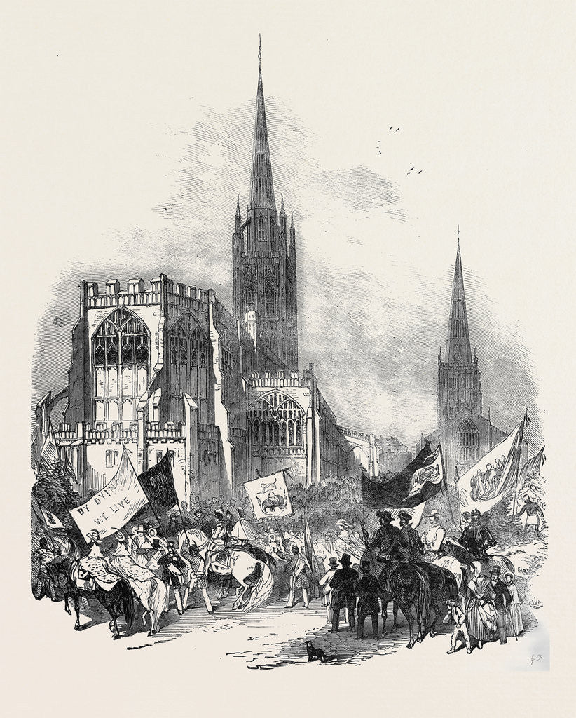 Detail of Godiva Procession at Coventry Fair, the Procession Forming at St. Michael's Church by Anonymous