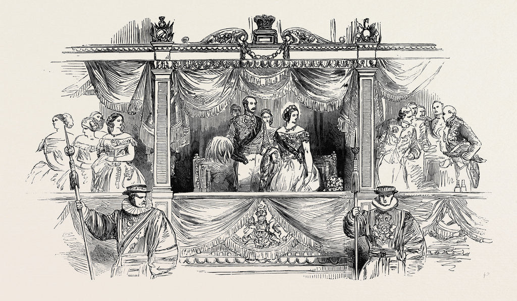 Detail of The Queen's State Visit to Her Majesty's Theatre, the Royal Box by Anonymous