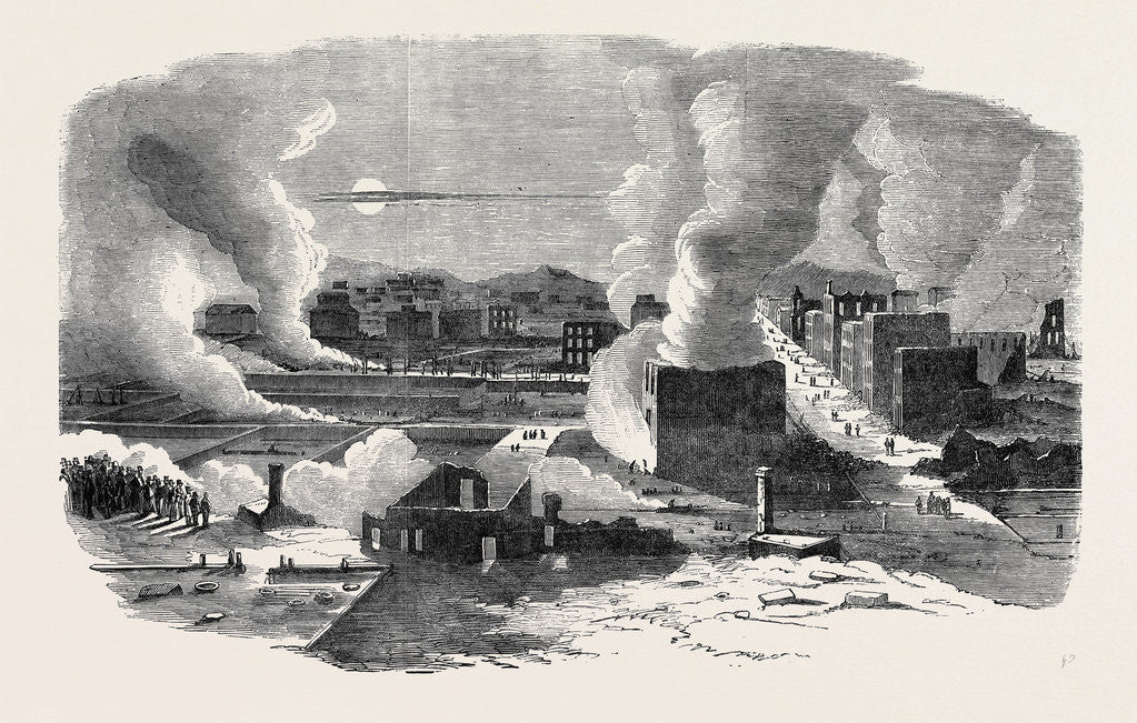 Detail of Ruins of the Recent Fire at San Francisco, from Pacific-Street Head of Montgomery Street by Anonymous