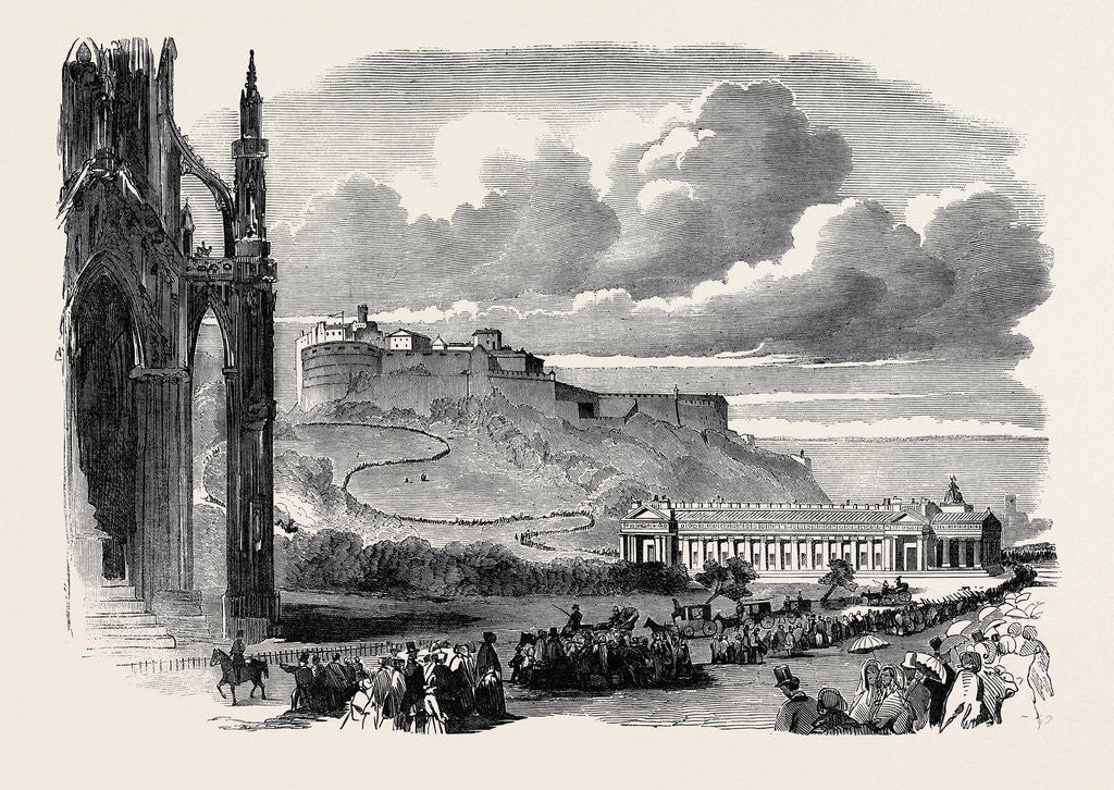 Detail of Great Gathering of Juvenile Abstainers, at Edinburgh, the Procession Passing the Scott Monument by Anonymous