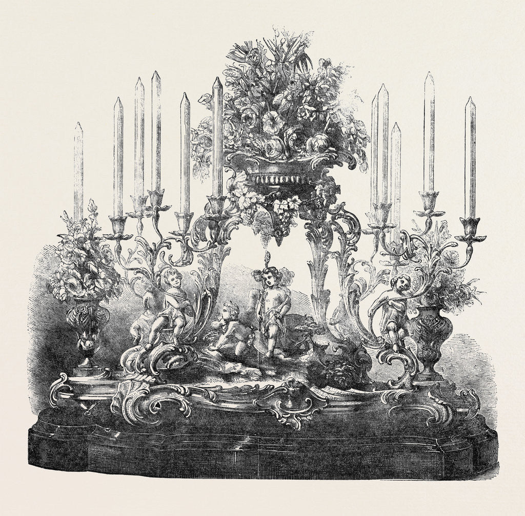 Detail of Centre Piece, New Bond Street, the Great Exhibition by Anonymous