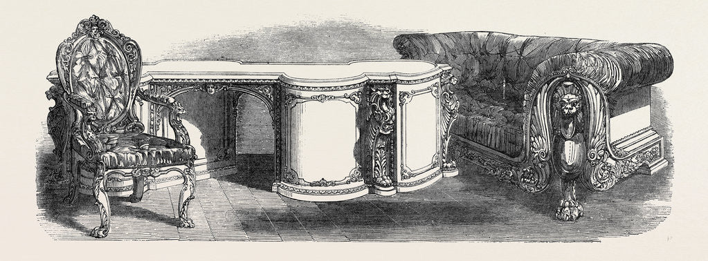 Detail of Library Furniture, the Great Exhibition by Anonymous